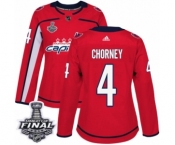 Women's Adidas Washington Capitals #4 Taylor Chorney Authentic Red Home 2018 Stanley Cup Final NHL Jersey