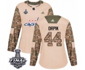 Women's Adidas Washington Capitals #44 Brooks Orpik Authentic Camo Veterans Day Practice 2018 Stanley Cup Final NHL Jersey