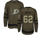 Anaheim Ducks #62 Andrej Sustr Authentic Green Salute to Service Hockey Jersey