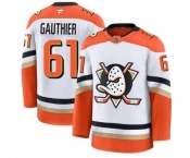 Men'S Anaheim Ducks #61 Cutter Gauthier Fanatics Branded Away White Premium Stitched Jersey Men'S Anaheim Ducks #61 Cutter Gauthier Fanatics Branded Away White Premium Stitched Jersey
