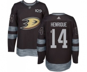 Men's Adidas Anaheim Ducks #14 Adam Henrique Authentic Black 1917-2017 100th Anniversary NHL Jersey