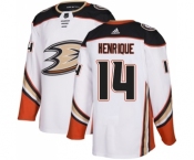 Men's Adidas Anaheim Ducks #14 Adam Henrique Authentic White Away NHL Jersey