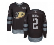 Men's Adidas Anaheim Ducks #2 Kevin Bieksa Authentic Black 1917-2017 100th Anniversary NHL Jersey