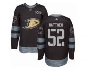 Men's Adidas Anaheim Ducks #52 Julius Nattinen Authentic Black 1917-2017 100th Anniversary NHL Jersey