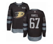 Men's Adidas Anaheim Ducks #67 Rickard Rakell Authentic Black 1917-2017 100th Anniversary NHL Jersey