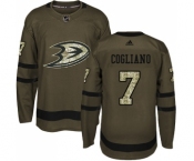 Men's Adidas Anaheim Ducks #7 Andrew Cogliano Premier Green Salute to Service NHL Jersey
