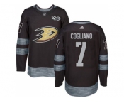 Men's Anaheim Ducks #7 Andrew Cogliano Black 1917-2017 100th Anniversary Stitched NHL Jersey
