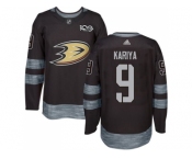 Men's Anaheim Ducks #9 Paul Kariya Black 1917-2017 100th Anniversary Stitched NHL Jersey