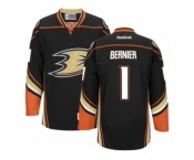 Men's Reebok Anaheim Ducks #1 Jonathan Bernier Authentic Black Home NHL Jersey