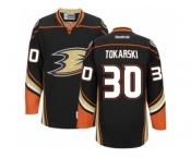 Men's Reebok Anaheim Ducks #30 Dustin Tokarski Authentic Black Home NHL Jersey