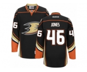 Men's Reebok Anaheim Ducks #46 Max Jones Authentic Black Home NHL Jersey
