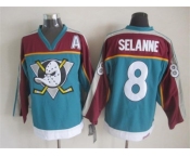 nhl anaheim ducks #8 selanne blue[throwback]