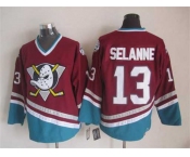 nhl jerseys anaheim ducks #13 selanne red[m&n]