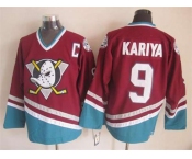 nhl jerseys anaheim ducks #9 kariya red[patch C][m&n]