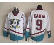 nhl jerseys anaheim ducks #9 kariya white[patch C][m&n]
