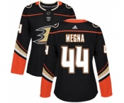 Women Anaheim Ducks #44 Jaycob Megna Authentic Black Home Hockey Jersey