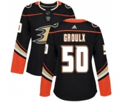 Women Anaheim Ducks #50 Benoit-Olivier Groulx Authentic Black Home Hockey Jersey
