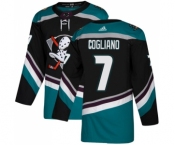 Youth Adidas Anaheim Ducks #7 Andrew Cogliano Authentic Black-Teal Alternate NHL Jersey