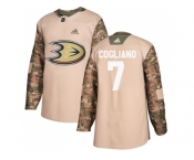 Youth Adidas Anaheim Ducks #7 Andrew Cogliano Camo Authentic 2017 Veterans Day Stitched NHL Jersey