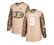 Youth Adidas Anaheim Ducks #9 Paul Kariya Camo Authentic 2017 Veterans Day Stitched NHL Jersey