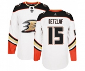 Youth Anaheim Ducks #15 Ryan Getzlaf Authentic White Away Hockey Jersey