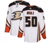 Youth Anaheim Ducks #50 Benoit-Olivier Groulx Authentic White Away Hockey Jersey