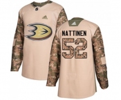 Youth Anaheim Ducks #52 Julius Nattinen Authentic Camo Veterans Day Practice Hockey Jersey