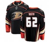 Youth Anaheim Ducks #62 Andrej Sustr Authentic Black Home Fanatics Branded Breakaway Hockey Jersey