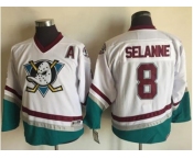Youth Anaheim Ducks #8 Teemu Selanne White CCM Throwback Stitched NHL Jersey