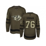 Adidas Nashville Predators #76 P.K Subban Green Salute to Service Stitched NHL Jersey