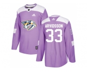 Youth Adidas Nashville Predators #33 Viktor Arvidsson Purple Authentic Fights Cancer Stitched NHL Jersey