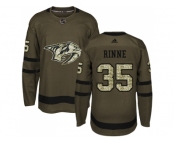 Youth Adidas Nashville Predators #35 Pekka Rinne Green Salute to Service Stitched NHL Jersey