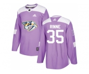 Youth Adidas Nashville Predators #35 Pekka Rinne Purple Authentic Fights Cancer Stitched NHL Jersey