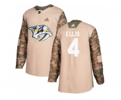 Youth Adidas Nashville Predators #4 Ryan Ellis Camo Authentic 2017 Veterans Day Stitched NHL Jersey