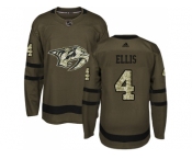 Youth Adidas Nashville Predators #4 Ryan Ellis Green Salute to Service Stitched NHL Jersey