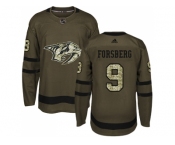 Youth Adidas Nashville Predators #9 Filip Forsberg Green Salute to Service Stitched NHL Jersey