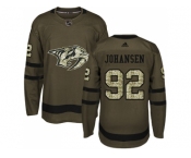 Youth Adidas Nashville Predators #92 Ryan Johansen Green Salute to Service Stitched NHL Jersey