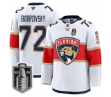 Men's Florida Panthers #72 Sergei Bobrovsky White 2025 Stanley Cup Final Premium Stitched NHL Hockey Jersey