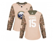 Women Adidas Buffalo Sabres #15 Jack Eichel Camo Authentic 2017 Veterans Day Stitched NHL Jersey