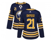 Women Adidas Buffalo Sabres #21 Kyle Okposo Navy Blue Home Authentic Stitched NHL Jersey