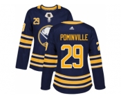 Women Adidas Buffalo Sabres #29 Jason Pominville Navy Blue Home Authentic Stitched NHL Jersey