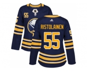 Women Adidas Buffalo Sabres #55 Rasmus Ristolainen Navy Blue Home Authentic Stitched NHL Jersey