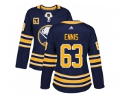 Women Adidas Buffalo Sabres #63 Tyler Ennis Navy Blue Home Authentic Stitched NHL Jersey