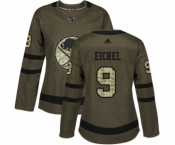 Women's Adidas Buffalo Sabres #9 Jack Eichel Authentic Green Salute to Service NHL Jersey