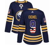 Women's Adidas Buffalo Sabres #9 Jack Eichel Authentic Navy Blue USA Flag Fashion NHL Jersey