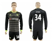 helsea #34 Aina Sec Away Long Sleeves Soccer Club Jersey