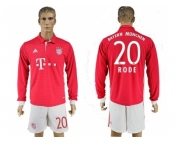 Bayern Munchen #20 Rode Home Long Sleeves Soccer Club Jersey