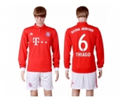 Bayern Munchen #6 Thiago Home Long Sleeves Soccer Club Jerseys