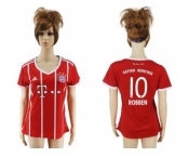 Women's Bayern Munchen #10 Robben Home Soccer Club Jersey