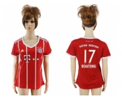 Women's Bayern Munchen #17 Boateng Home Soccer Club Jersey